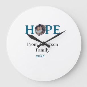 Reloj Redondo Grande esperanza azul vacaciones letra negrita niños foto