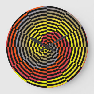 Reloj Redondo Grande Espiral azul amarillo rojo de Kenneth Yoncich