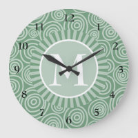 Espirales verdes monograma - Personalizado