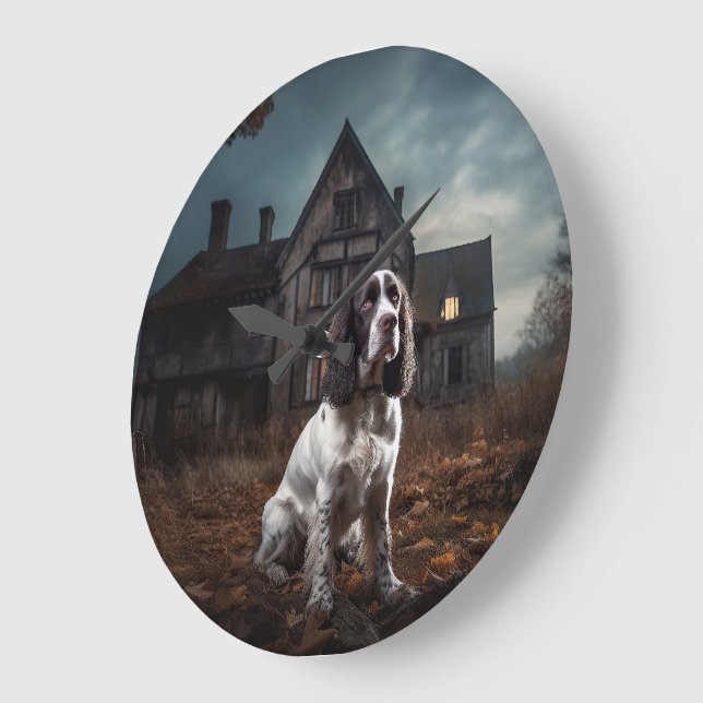 Reloj Redondo Grande Espíritu español halloween en inglés (Ángulo)