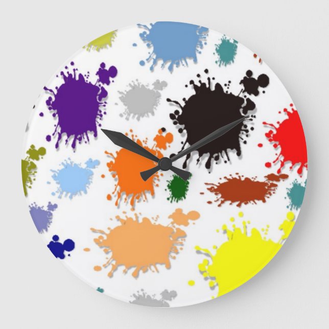 Reloj Redondo Grande Esplash Paint Wall Clock (Anverso)
