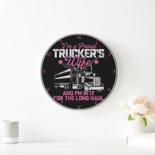Reloj Redondo Grande Esposa de un camionero orgulloso: amor a gran dist
