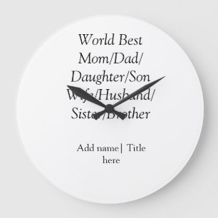 Reloj Redondo Grande Esposo esposa padre hija hijo mejor mamá del mundo