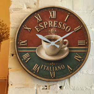 Reloj Redondo Grande Espresso Italiano Coffee