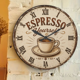 Reloj Redondo Grande Espresso Yourself Vintage Coffee