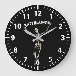 Reloj Redondo Grande Esqueleto de Halloween