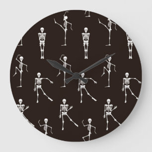 Reloj Redondo Grande Esqueletos bailarines: un extraño fondo sin foco