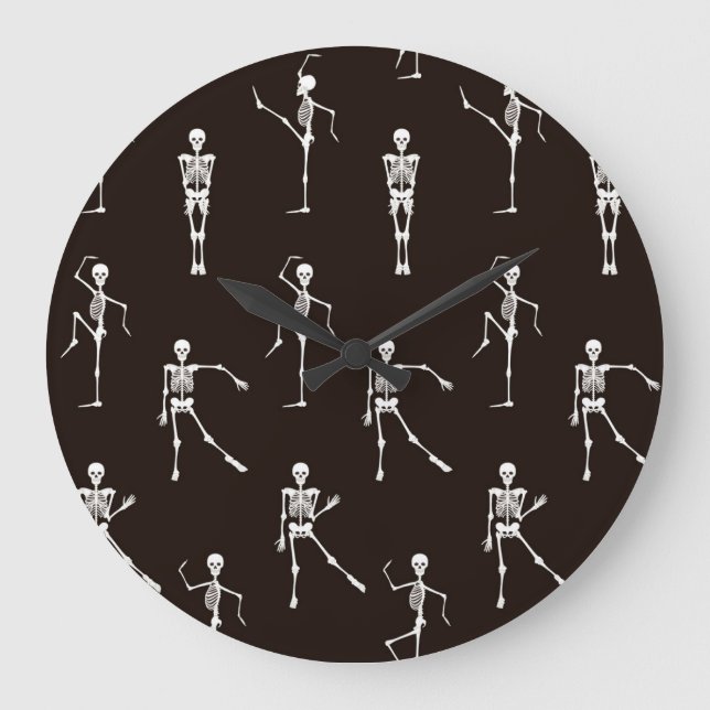 Reloj Redondo Grande Esqueletos bailarines: un extraño fondo sin foco (Anverso)