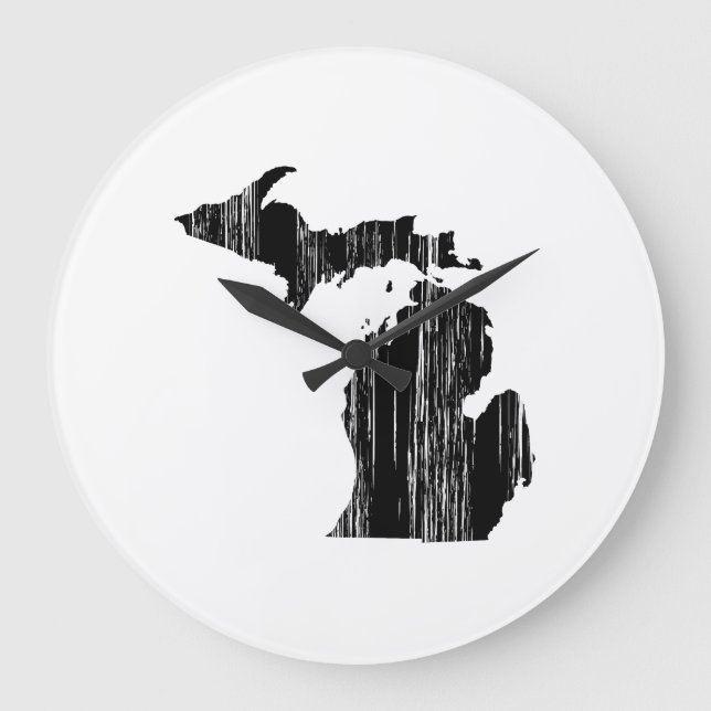 Reloj Redondo Grande Esquema de estado de Michigan con problemas (Anverso)