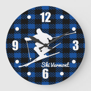Reloj Redondo Grande Esquí de descenso Personaliza el Reloj Grande