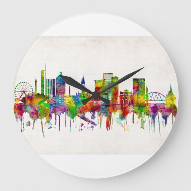 Reloj Redondo Grande Esquina de Glasgow Escocia (Anverso)