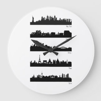 Reloj Redondo Grande Esquinas de la ciudad - Mundo