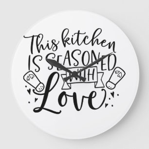 Reloj Redondo Grande Esta Cocina Está Sazonada De Amor