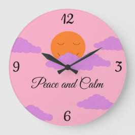 Reloj Redondo Grande Establecer el sol con nubes