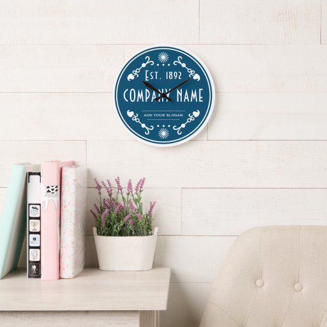 Reloj Redondo Grande Established Business Name, Decorative (Sala de lectura)