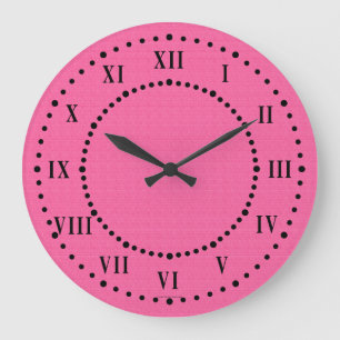Reloj Redondo Grande Estaca rosada ecléctica de aspecto satinado de par