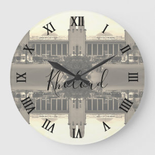 Reloj Redondo Grande Estación de ferrocarril central de Bagdad Irak ant