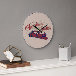 Reloj Redondo Grande Estación HOGSMEADE Gráfico Vintage