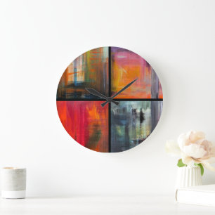 Reloj Redondo Grande Estaciones Pintura de Alfred Fox