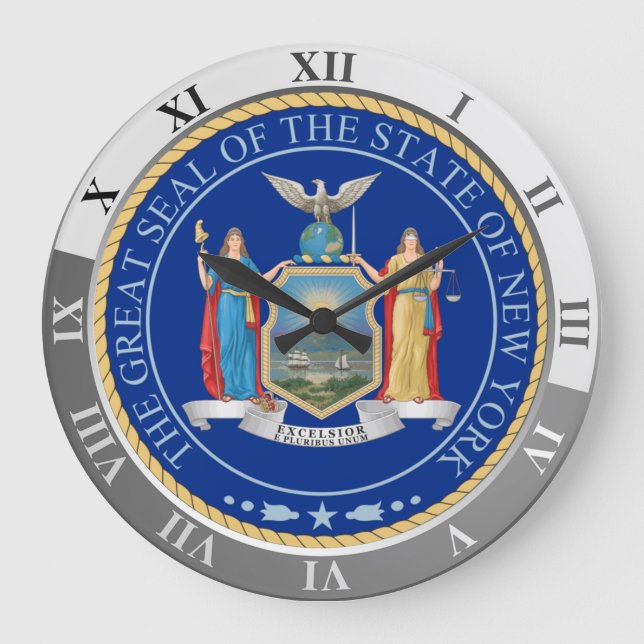 Reloj Redondo Grande Estado de Nueva York (Anverso)