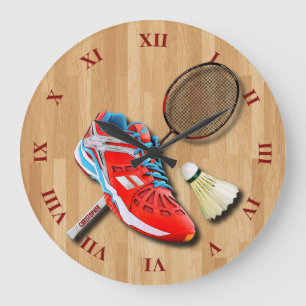 Reloj Redondo Grande Estafa Shuttlecock del zapato del bádminton con s