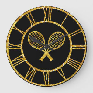 Reloj Redondo Grande Estafas de tenis en oro