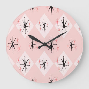 Reloj Redondo Grande Estallido atómico: patrón inspirado en los años 60