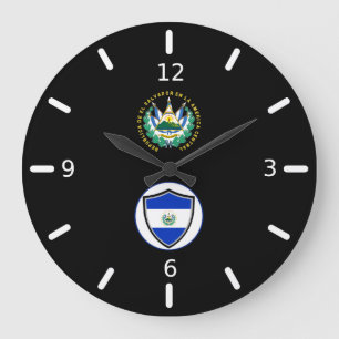 Reloj Redondo Grande Estampilla de El Salvador