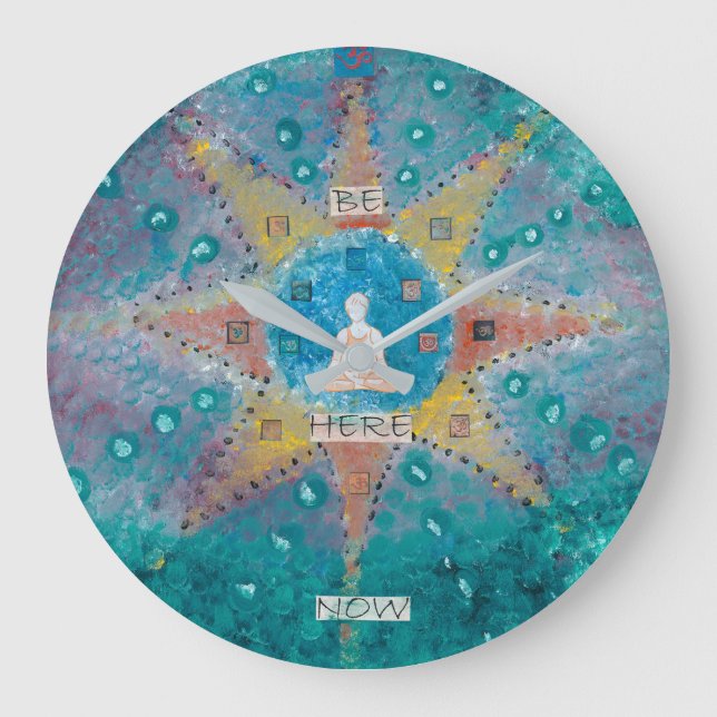 Reloj Redondo Grande Estar aquí ahora mismo (Anverso)