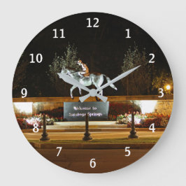 Reloj Redondo Grande Estatua de bailarina nativa de Saratoga número de 