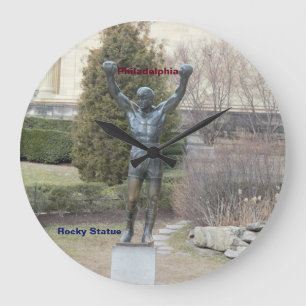Reloj Redondo Grande Estatua de Philadelphia Rocky