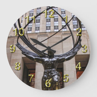 Reloj Redondo Grande Estatua del atlas, centro de Rockefeller, NYC