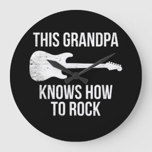 Reloj Redondo Grande Este abuelo conoce a músico de guitarra rock