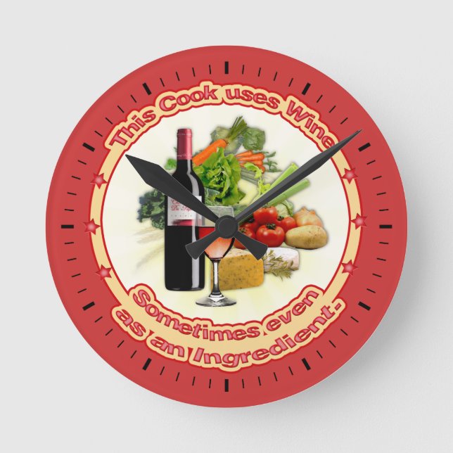 Reloj Redondo Grande Este cocinero utiliza vino (Anverso)