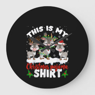 Reloj Redondo Grande Este es mi regalo de Navidades Pajama Santa Goat L