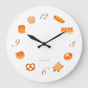 Reloj Redondo Grande Estética Japonesa Kawaii Panadería Acogedora Panes