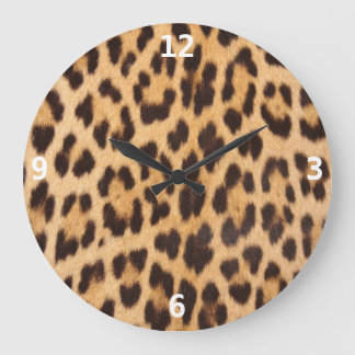 Reloj Redondo Grande estética moderna y elegante, con estampado de leop