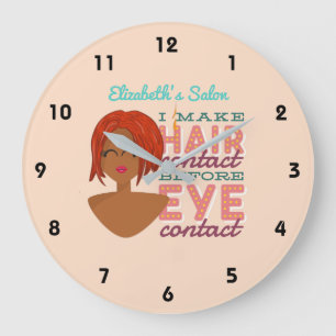 Reloj Redondo Grande Estilista de pelo personalizado RETRO Afro Salon W