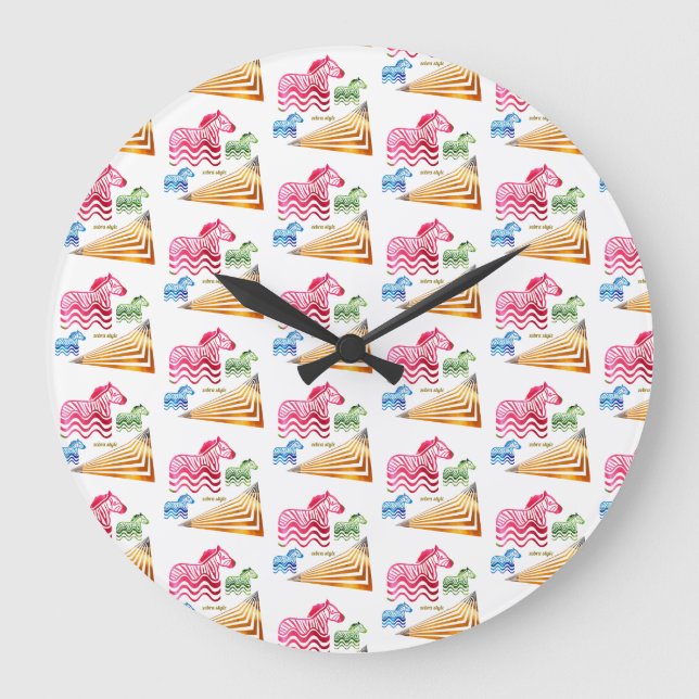 Reloj Redondo Grande estilo cebra (Anverso)