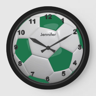 Reloj Redondo Grande Estilo de pelota verde oscuro