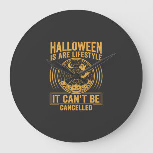 Reloj Redondo Grande Estilo de vida de Halloween Diseño de telaraña de