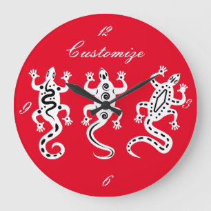 Reloj Redondo Grande Estilo del sudoeste de Thunder_Cove de tres