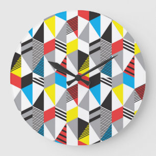Reloj Redondo Grande Estilo Retro Bauhaus: Resumen sin Marea