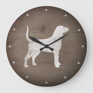 Reloj Redondo Grande Estilo Rústico de la silueta de bobalicón azul