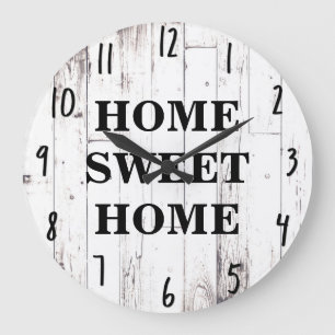 Reloj Redondo Grande Estilo Shabby Chic Blanco Madera Rústica Cocina de