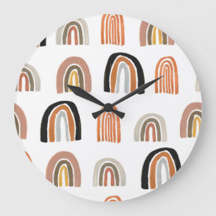 Reloj Redondo Grande Estilo simple de los niños del arcoiris pastel