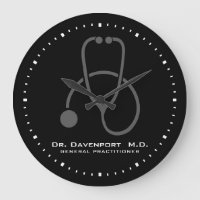 Estiloso Ilustracion Gris Stethoscope sobre negro
