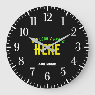 RELOJ REDONDO GRANDE ESTILOSO MODERNO PERSONALIZABLE NEGRO VERIFICADO D