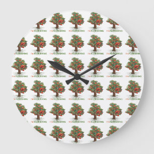 Reloj Redondo Grande Estoy floreciendo – Árbol inspirador de crecimient