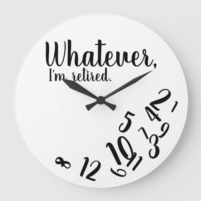 Reloj Redondo Grande Estoy Retirado Divertido Jubilación Simple Blanco (Anverso)